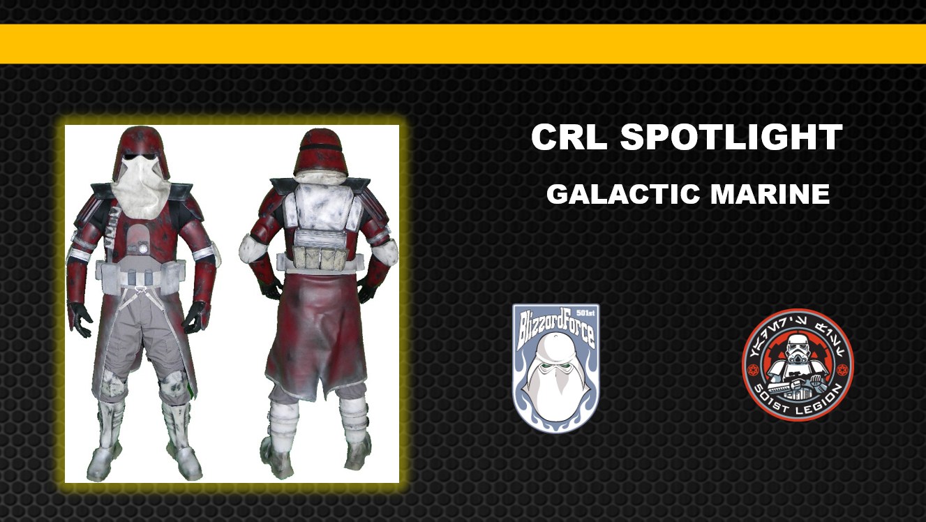 ****** CRL SPOTLIGHT ******

Blizzard Force: Galactic Marine (GM)

Galactic Marines or the 21st Nova Corps was a group of clones that served the Grand Army of the Galactic Republic. Under leadership of Jedi General Ki-Adi-Mundi and Marshal Commander Bacara. These clones are noted for their unique armor during battles on snowy planets like Mygeeto. 

Did you know that Galactic Marines were once apart of The Clone Trooper Detachment? These specialized clones were moved to Blizzard Force in 2020 due their time serving on colder planets. Making them a perfect fit for Blizzard Force!

Interested in a Galactic Marine?
Fine the CRL here: crls.501st.com/bf/galactic-marine
Detachment: www.blizzardforce.com/forum/
Send us a message when your ready to start building!

#StarkillerGarrison #501stLegion #StarWarsFans #CosplayCrew #JoinUs #badguysdoinggood #StarWars #pittsburgh #RebelLegion #BadGirlsDoingGreat #MTFBWY #official501st #volunteersmakeadifference #blizzardforce501st 
@501stblizzardforce