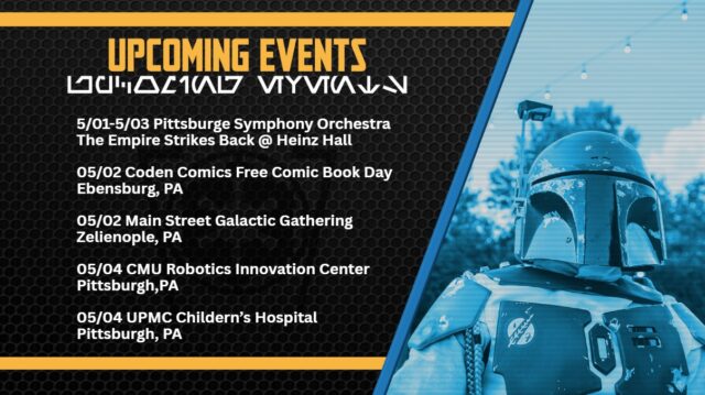 **UPCOMING MISSION ALERT**

The garrison is being deployed to multiple locations to fill your star wars weekend this May! You may find troopers enjoying some music or enjoying gathering more knowledge and understandings. 

We welcome everyone to come say HI!! Our troopers are ready to get photos and enjoy spreading the imperial spirit with you all!
 #maythe4thbewithyou  #starwarsweek  #StarkillerGarrison #501stLegion #StarWarsFans #CosplayCrew #JoinUs #badguysdoinggood #StarWars #monroeville #RebelLegion #BadGirlsDoingGreat #MTFBWY #official501st #volunteersmakeadifference