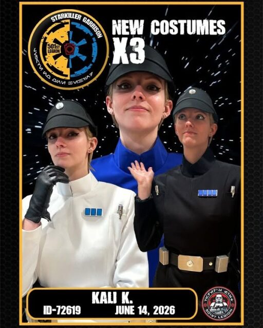 This is getting out of hand! There's now 3 of them! 

Congrats to Kali on her Triple Officer approval! 

ISB, Senate Security and  Security Officers!

 #BadGirlsDoingGreat #StarkillerGarrison #MTFBWY #trooping #official501st #Andor #starwarsfan #501st #501stlegion #starwars #imperialofficercorps