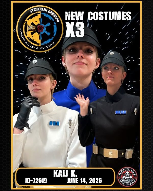 This is getting out of hand! There's now 3 of them! 

Congrats to Kali on her Triple Officer approval! 

ISB, Senate Security and  Security Officers!

 #BadGirlsDoingGreat #StarkillerGarrison #MTFBWY #trooping #official501st #Andor #starwarsfan #501st #501stlegion #starwars #imperialofficercorps